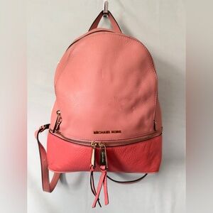 Michael Kors color block pebbled leather medium backpack